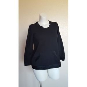 Soft Surroundings Celia Tunic Fleece Pullover Sweater Sweatshirt SP Black New